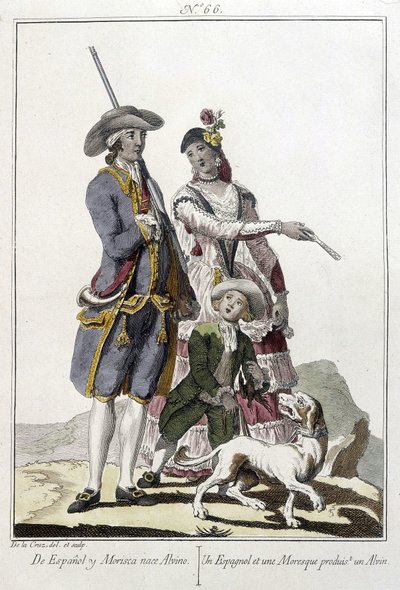 Espanjalainen ja mauri synnyttävät alvin -kaiverruksen tekijältä Unknown artist