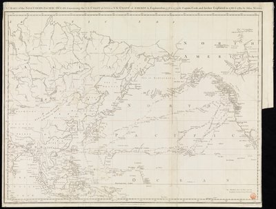 Tyynen valtameren pohjoisosan kartta, joka sisältää Aasian koillisrannikon ja Amerikan luoteisrannikon, jonka kapteeni Cook tutki vuosina 1778 ja 1779 ja jonka John Meares tutki edelleen vuosina 1788 ja 1789 (painettu). tekijältä Unknown artist