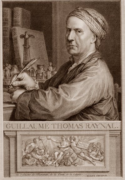 Abbot Guillaume Thomas Raynal (1713-1796) Englantilainen kirjailijakaiverrus Charles-Nicolas Cochin II:n mukaan - Guillaume Thomas Raynal (Guillaume-Thomas) kaiverrus tekijältä Unknown artist