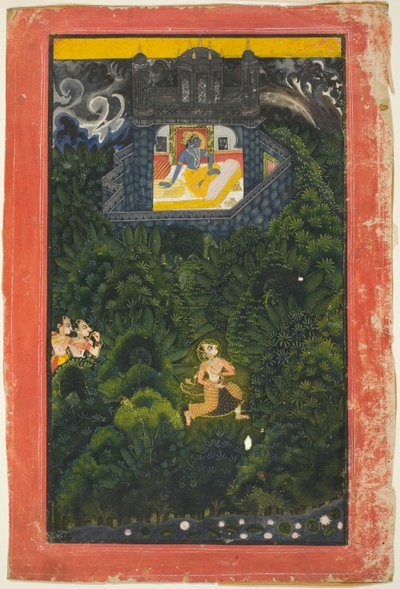 Abhisarika Nayika (Sankaritar juoksee tapaamaan rakastajansa) tekijältä Unknown artist