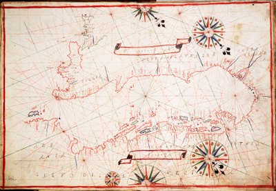 Adrianmeren merikartta, noin 1620 (pergamentti) tekijältä Unknown artist