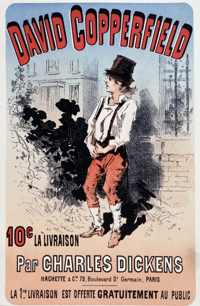 Mainosjuliste Charles Dickensin "David Copperfield" -julkaisuun, v.1890 tekijältä Unknown artist