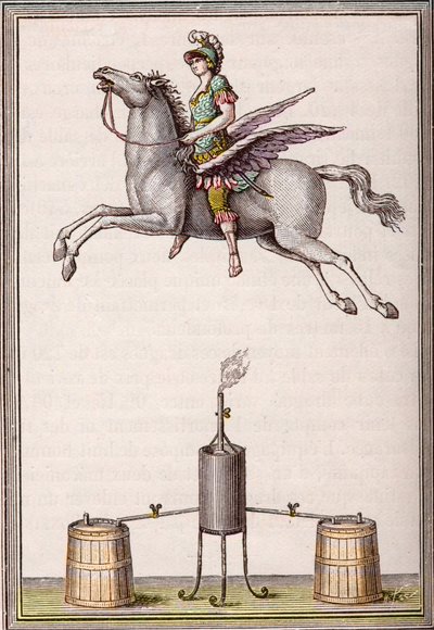 Enslenin veljien (Christian Gottfried) valmistama aerostaattinen figuuri, 6 jalkaa 8 tuumaa pitkä, 9 jalkaa 6 tuumaa korkea tekijältä Unknown artist