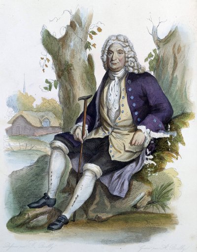 Alain Rene Lesage (Alain-Rene Le Sage) (1668-1747) - teoksessa Toim. Mennechet, "" Ranskalainen Plutarch"" tekijältä Unknown artist