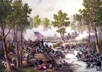 Amerikan sisällissota (1861 - 1865): Spotsylvanian oikeustalon taistelu (Virginia) 8.-21.5. tekijältä Unknown artist