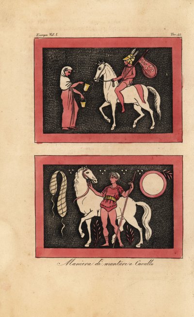 Antiikin kreikkalainen tapa ratsastaa hevosella paljaana tekijältä Unknown artist