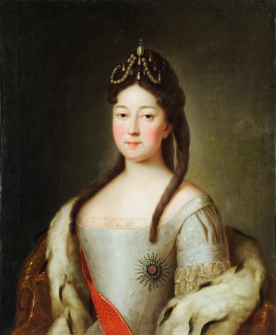 Anna Petrovna de Russie - Muotokuva Venäjän tsarevnasta Anna Petrovnasta (1708-1728), Venäjän keisari Pietari I:n tyttärestä, Anonymous. Öljy kankaalle, 1700-luvun viimeinen neljännes, Valtion arkkitehtuurin, historian ja taiteen museo, Vladimir tekijältä Unknown artist
