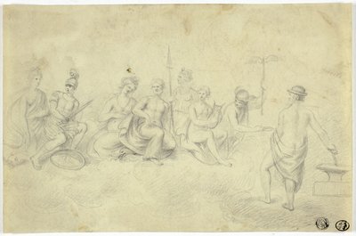 Jumalten ja jumalattarien kokous Olympos-vuorella tekijältä Unknown artist