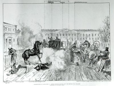 Hyökkäys tsaari Aleksanteri II:ta (1818-1881) vastaan vuonna 1881. tekijältä Unknown artist