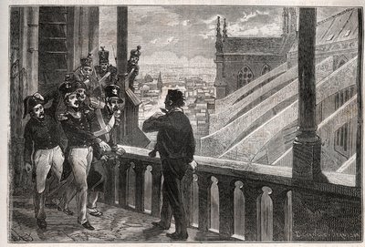 Hyökkäykset Louis-Philippe I:tä vastaan - Notre-Damen tornien salaliitto (salaliitto) 4. tammikuuta tekijältä Unknown artist