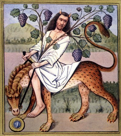 Bacchus (Bacco) - repro. 1400-luvun valaistuksesta tekijältä Unknown artist