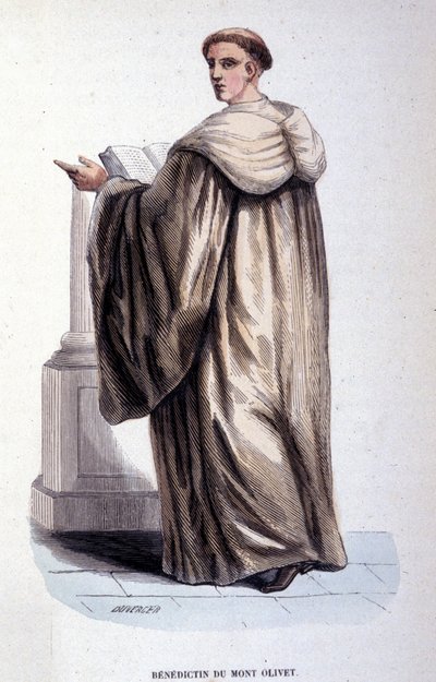 Benedictin du Mont Olivet. Kaiverrus albumista uskonnollisista määräyksistä, Pariisi tekijältä Unknown artist
