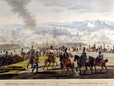Wurzburgin pommitus vuonna 1813 kaiverrus 1800-luku tekijältä Unknown artist