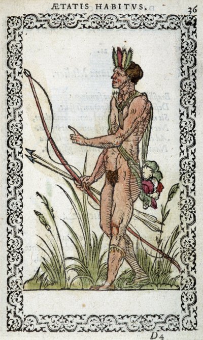 Brasilialainen kirjassa "" Habits et effigies", kirjoittanut Jean Sluperius vuonna 1572 tekijältä Unknown artist
