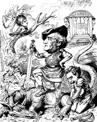 Richard Wagnerin karikatyyri tekijältä Unknown artist