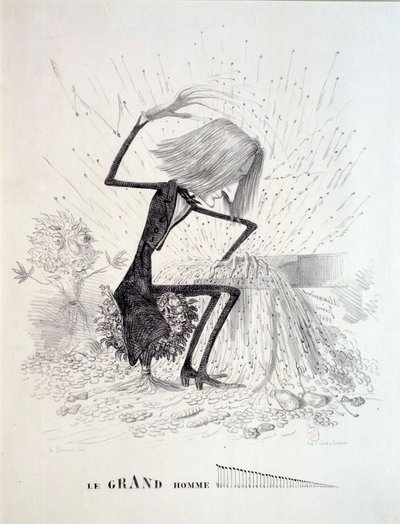Sarjakuva, joka kuvaa säveltäjä Franz Lisztiä (1811-1886) tekijältä Unknown artist