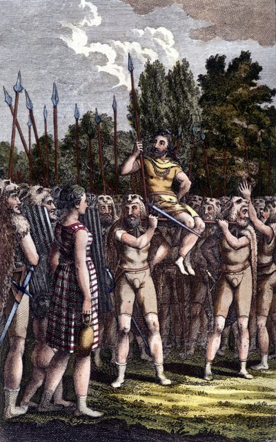 Kelttiläinen seremonia. 1800-luvun kaiverrus. tekijältä Unknown artist