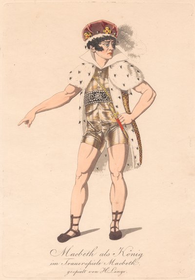 Hahmot saksalaisesta Macbethin tuotannosta (yksi kuudesta etsauksesta) tekijältä Unknown artist