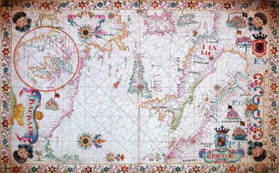 Välimeren kartta, jossa näkyy Italia ja Pohjois-Afrikan rannikko. tekijältä Unknown artist
