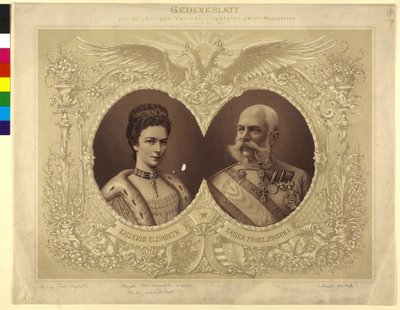 Muistopaperi hänen majesteettinsa 40-vuotishääjuhlasta 24. päivä. huhtikuuta 1854 tekijältä Unknown artist