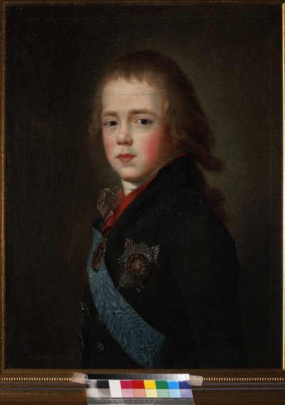 Constantin Pavlovitch, grand-duc de Russie ou Constantin Pavlovitch Romano - Muotokuva Venäjän suurherttua Constantine Pavlovichista (1779-1831) lapsena, Anonymous. Öljy kankaalle tekijältä Unknown artist
