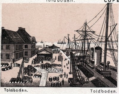 Kööpenhamina (Kööpenhamina), Tanska: näkymä Toldbodenista (satama, satama). kirjassa "" Maailma havainnollistaa 168 näkymää"" Päiväämätön (1800-luvun loppu) tekijältä Unknown artist