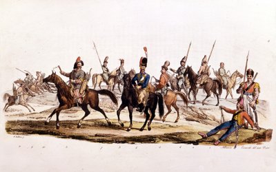 Kasakat: 1. 2. kasakot 3. Donin kasakot 4¡ Donin viralliset kasakat 5¡ Kasakka Chernomowskij 6¡ Uralin kasakot 7¡ Tavallinen kasakka 8¡ Baskkiri 9¡ ja 10¡ Kalmouk tekijältä Unknown artist
