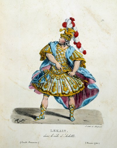 Lekainin puku (Henri Louis Cain (Henri-Louis Le Kain) (1729-1778) Akhilleuksen roolissa vuonna 1740. Hippolyte Lecomten (1781-1857) ranskalaisen komediateatterin puku tekijältä Unknown artist