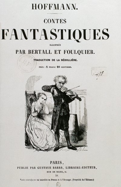 Neuvoston jäsen Krespel (Rat Krespel), kansi "Les contes fantastiques" Ernst Theodor Amadeus Hoffmann tekijältä Unknown artist