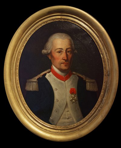 Kreivi Laurent de Migot, Artois-lohikäärmeiden rykmentin everstiluutnantti, 1700-luvun loppu (öljy kankaalle) tekijältä Unknown artist