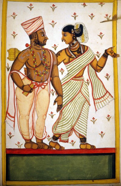 Pari Brahman-sivua käsikirjoituksesta (ms.8300) "History of Mogol" (Moghul tai Moghol), kirjoittanut Stefano Nivibus Cardeira. 1700-luvulla. Bibloteca marciana, Venetsia tekijältä Unknown artist