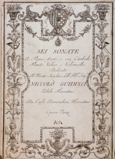 Kansi Six Sonatas, op. 3 Carlo Domenighini tekijältä Unknown artist