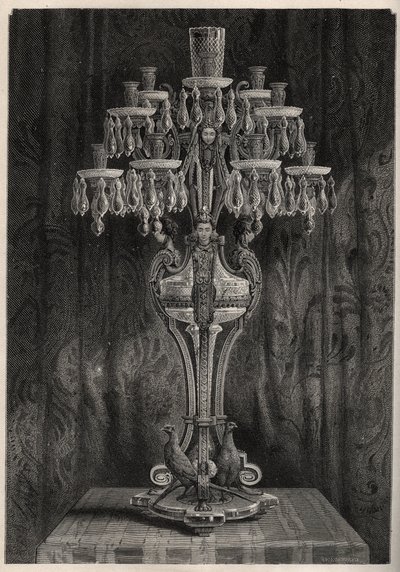Crystal candelavre Baccaratin tehtaalta - - kaiverrus "Les Merveilles de l