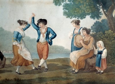 Tanssijat Frascatissa lähellä Roomaa, Italiaa Nimetön maalaus tekijältä Unknown artist