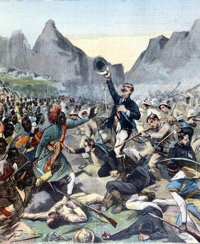Dabormidan kuolema Adouan taistelun aikana (Etiopian ja Italian välillä) tekijältä Unknown artist