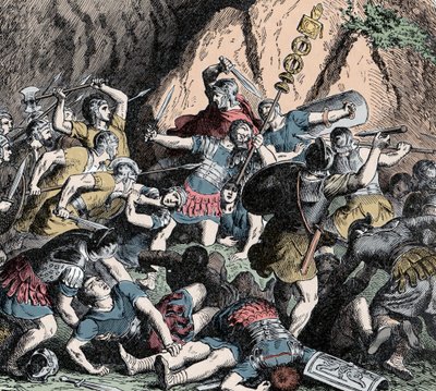 Fabianien tappio - Toinen puunilaissota (218-201 eKr.): Fabian-armeijan tappio ja Fabius Maximuksen koronkiskonnan strategia (Quintus Fabius Maximus Verrucosus, joka tunnetaan nimellä Cunctator (ajastin) tai Ovicula, noin 275-203 eaa.) ) ryöstelyä vastaan tekijältä Unknown artist
