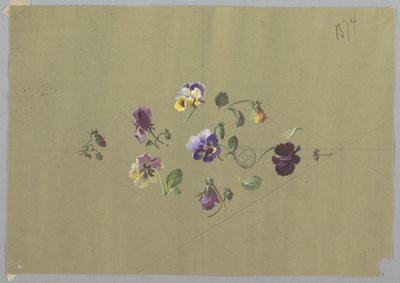 Suunnittelu tapeteille ja tekstiileille: Kukat tekijältä Unknown artist