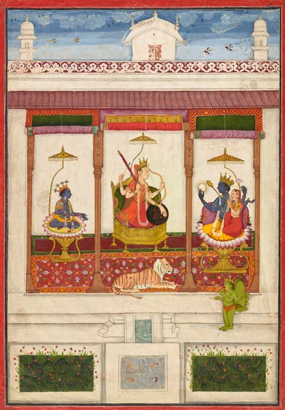 Devi Krishnan ja Vishnun kanssa palatsissa tekijältä Unknown artist