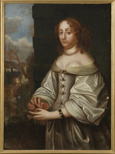 Eleonore Catherine de Deux Ponts Cleebourg, Ruotsin prinsessa ja Hessen Eschwegen maagraviini - Kreivitär Palatine Eleonora Catherine Zweibrueckenin (1626-1692) muotokuva, Hessen-Eschwegen maagraviini, Anonyymi . Öljy kankaalle. Mitat: 105x77 cm. tekijältä Unknown artist