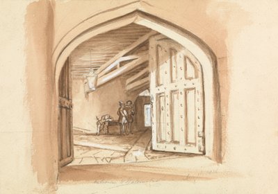 Sisäänkäynti Walmerin linnaan; luonnoksia ovista tekijältä Unknown artist