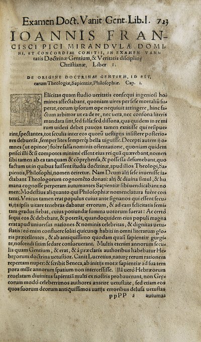 Examination vanitatis doctrinae gentium et veritatis christianae disciplinae by Pico della Mirandola (painettu) tekijältä Unknown artist