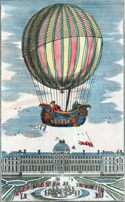 Kokemus Charlesin ja Robertin aerostaattisesta maapallosta Tuileries