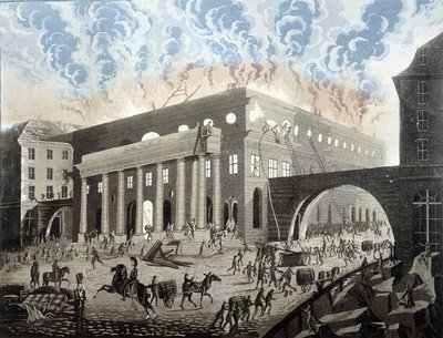 Odeonin tulipalo Pariisissa vuonna 1820. tekijältä Unknown artist