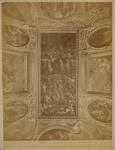 Firenze - Palazzo Vecchio. Klemens VII:n sali, keisari Kaarle V:n kruunajaiset. tekijältä Unknown artist