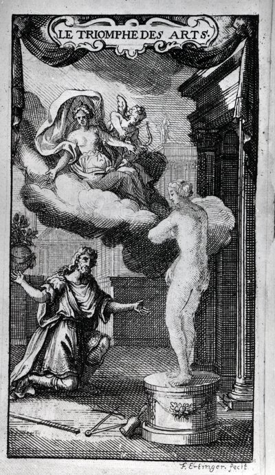 Antoine Houdarin (tai Houdartin) de La Motten (1672-1731) libreton "" Le Triomphe des Arts" -kappaleen etukappale. Michel de la Barren musiikki. 1700. tekijältä Unknown artist