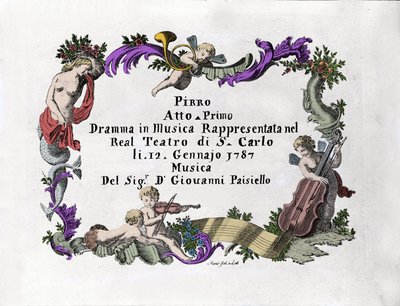 Giovanni Paisiellon (tai Paeseellon tai Paesieillon) (1740-1816), italialaisen säveltäjän "" Pirro "" etukuva. 1787 tekijältä Unknown artist