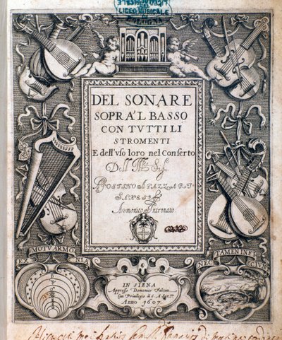 Agostino Agazzarin del sonare sopra il basso frontispice tekijältä Unknown artist