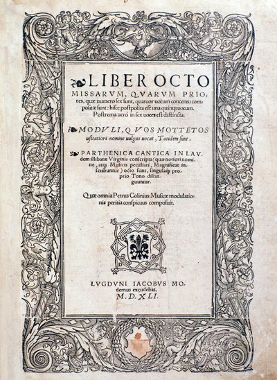 Liber octo Missarumin etukappale (1541) tekijältä Unknown artist