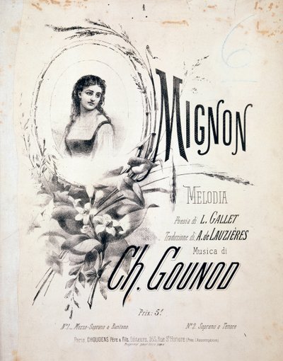 Mignonin etukappale, Charles Gounodin melodia (1800-luku) tekijältä Unknown artist
