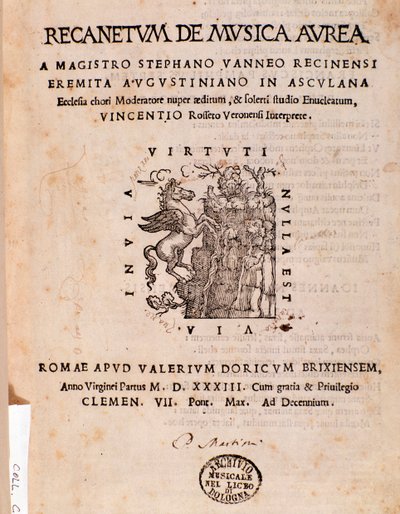 Stephanus Aureuksen Recanetum de musica aurean etukappale tekijältä Unknown artist